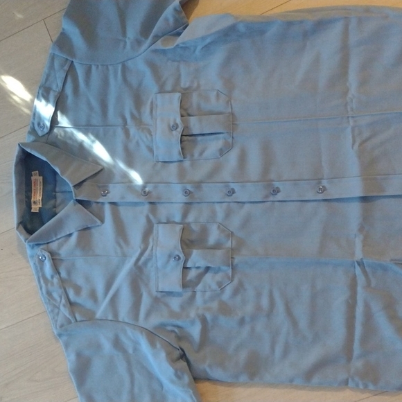 🆕 VINTAGE +PLUS HORACE Professionals WORK SHIRT w/ Pockets & Shoulder Lapels!! - Picture 5 of 6